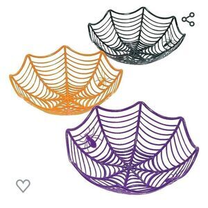 NEW IN PACKAGE NELIBLU SET OF 3 PLASTIC HALLOWEEN SPIDERWEB BOWLS